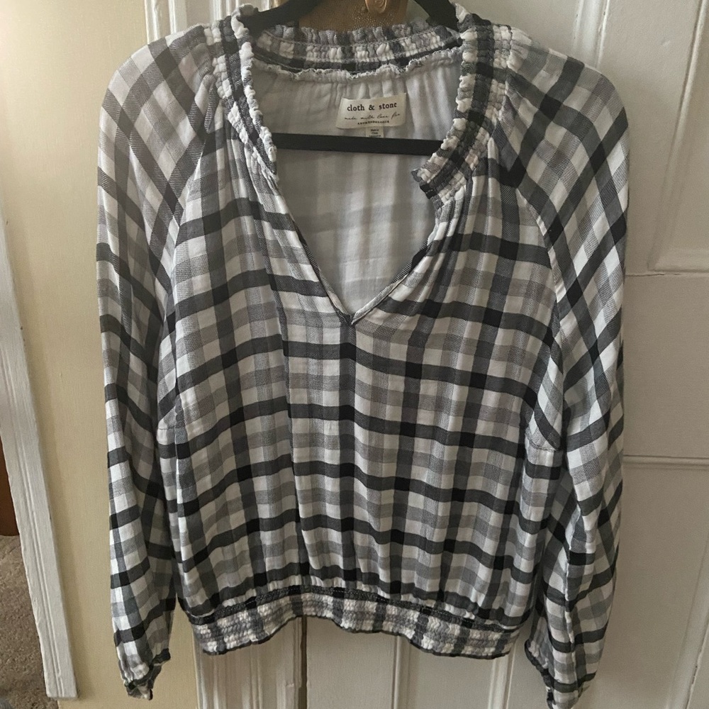 Cloth & Stone Cute Plaid Top